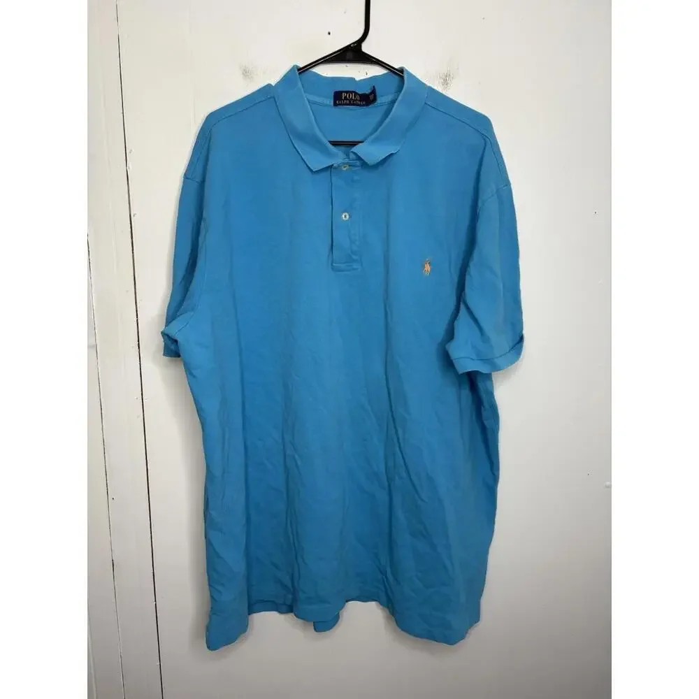Polo Ralph Lauren Shirt Mens 3XB Cotton Polo Light Blue Pullover Country Club